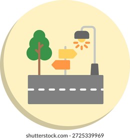 Icono de estilo de círculo plano de calle