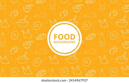 Street food background from line icon. Linear vector pattern, Fast food. Seamless background. Vector fast food pattern.