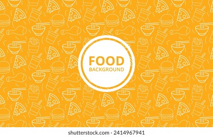 Street food background from line icon. Linear vector pattern, Fast food. Seamless background. Vector fast food pattern.