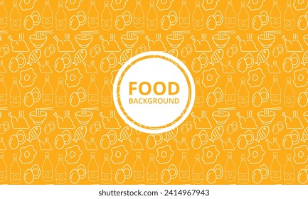 Street food background from line icon. Linear vector pattern, Fast food. Seamless background. Vector fast food pattern.