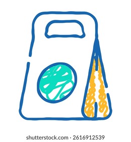street food bag doodle icon sketch vector. street food bag sign. isolated symbol illustration