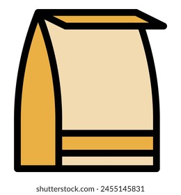 Street food bag icon outline vector. Snack pack. Packet box color flat