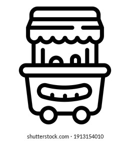 Street food cafe icon. Outline street food cafe vector icon for web design isolated on white background