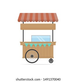 Street food cart. flat design simple, illustration, isolated on white background - Vector