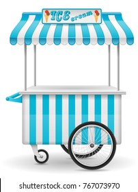 street food cart ice cream vector illustration isolated on white background