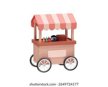 Street Food Cart icon 3d rendering illustration