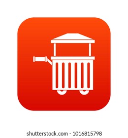 Street food cart icon digital red for any design isolated on white vector illustration