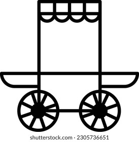 street food cart icon isolated background vector