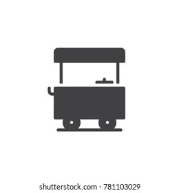 Street Food Cart Icon Vector, Filled Flat Sign, Solid Pictogram Isolated On White. Hot Dog Food Truck Symbol, Logo Illustration