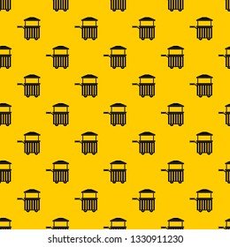 Street food cart pattern seamless vector repeat geometric yellow for any design