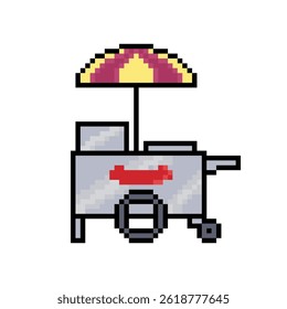 arte de pixel de carrinho de comida de rua