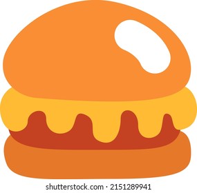 Street food cheeseburger , illustration, vector on a white background.