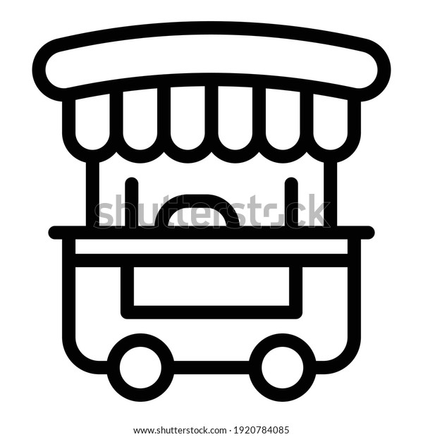 Street food\
commerce icon. Outline street food commerce vector icon for web\
design isolated on white\
background