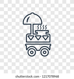 Street food concept vector linear icon isolated on transparent background, Street food concept transparency concept in outline style