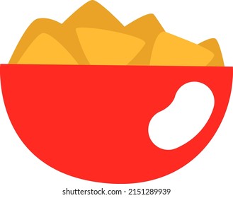 Street food crisps, illustration, vector on a white background.