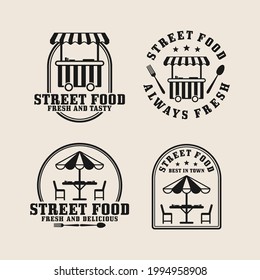 Street Food Design Logo Collection Stock Vector (Royalty Free