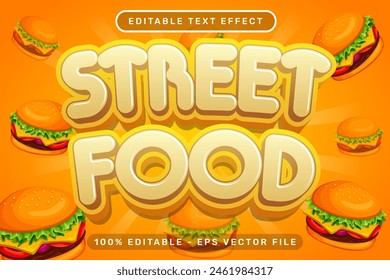 street food fast food text effect and editable text effect with fast food illustration