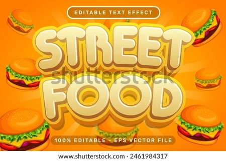 street food fast food text effect and editable text effect with fast food illustration