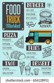 Street food festival menu. Design template with hand-drawn graphic elements in doodle style.