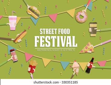 Street food festival poster. 