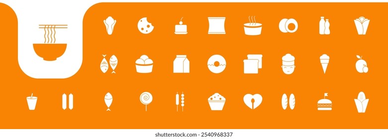 street food flat modern icons design vector