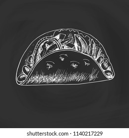 Street food, hand-painted with ink and a pen, hand-made graphics. For your menu, cafe, restaurant, decoration of a poster, banner and other