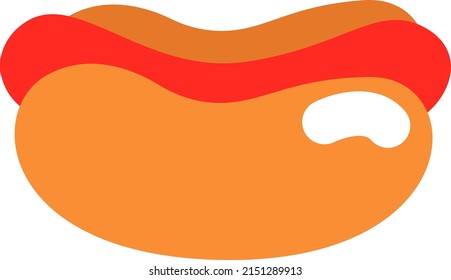 Street food hot dog, illustration, vector on a white background.