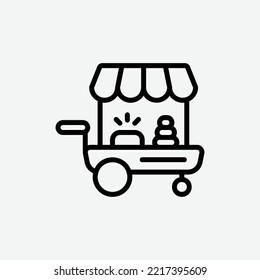  Street Food Icon, Isolated Urban Outline Icon In Light Grey Background, Perfect For Website, Blog, Logo, Graphic Design, Social Media, UI, Mobile App