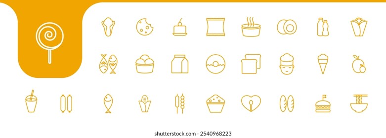 street food icons modern icons design vector