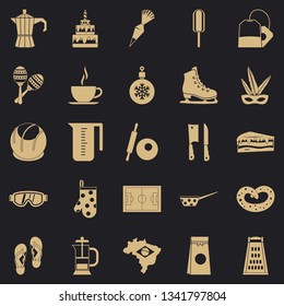 Street food icons set. Simple set of 25 street food vector icons for web for any design