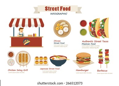 street food infographic  flat design