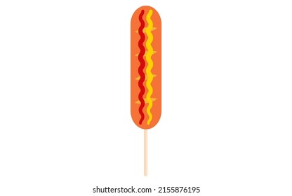 Street food, Ketchup and mustard on frankfurter