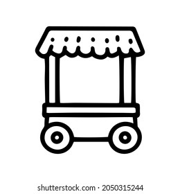 Street Food Kiosk Line Vector Doodle Simple Icon