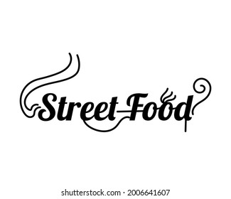 street food logo design playfull.