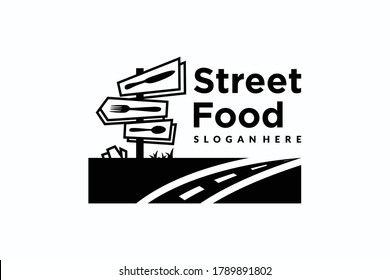 street food logo design vector template