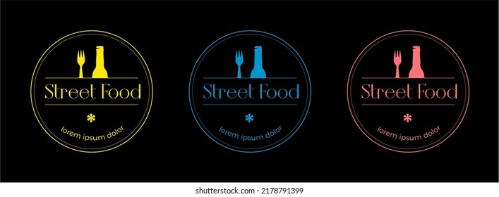 Street Food logo, Elegant, Premium, Minimal, Modern and Luxury Corporate business card design business card template set.