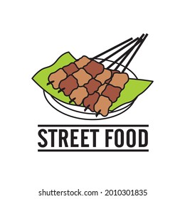 street food logo vector illustration