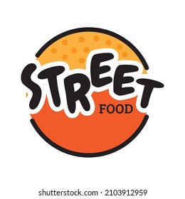 Street food logo vector with a shape like a burger