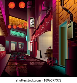 Street Food Market vector background illustration
