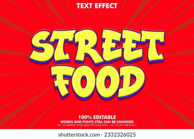 Street food Moderner Graffiti-Effekt mit Highlight und Schatten, jugendliche Schriftart