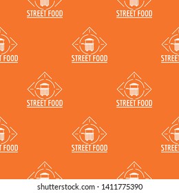Street food pattern vector orange for any web design best