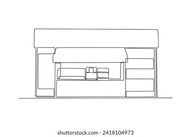 street food Restaurant Building Sticker vector illustration. Minimalist restaurant icon concept. Restaurant building sticker design logo. Beautiful minimalist shop building front view sticker.