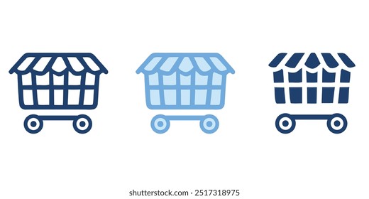 street food sign. Stall line icon. street food shop line icon. stall flat icon vector.