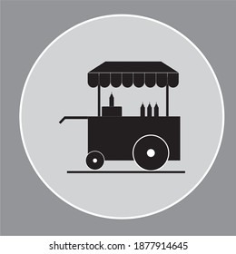 Street food stand icon with black and white design . eps 10 