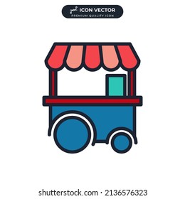 street food stand icon symbol template for graphic and web design collection logo vector illustration