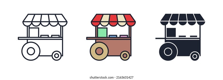 Street Food Stand Icon Symbol Template For Graphic And Web Design Collection Logo Vector Illustration