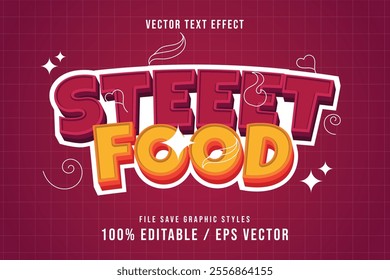 street food text effect premium editable vector