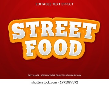 diseño de plantillas de efectos de texto de comida callejera con un estilo abstracto y audaz para marca y logotipo de negocios