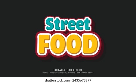 street food text effect template editable design for business logo and brand