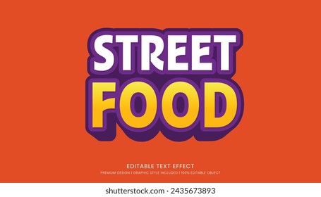 street food text effect template editable design for business logo and brand